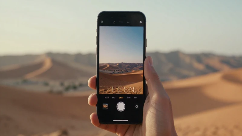 Teléfono Android con paisaje omaní suave