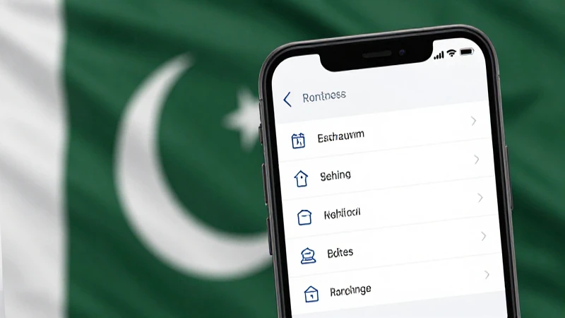 Menú de ajustes, bandera pakistaní difuminada