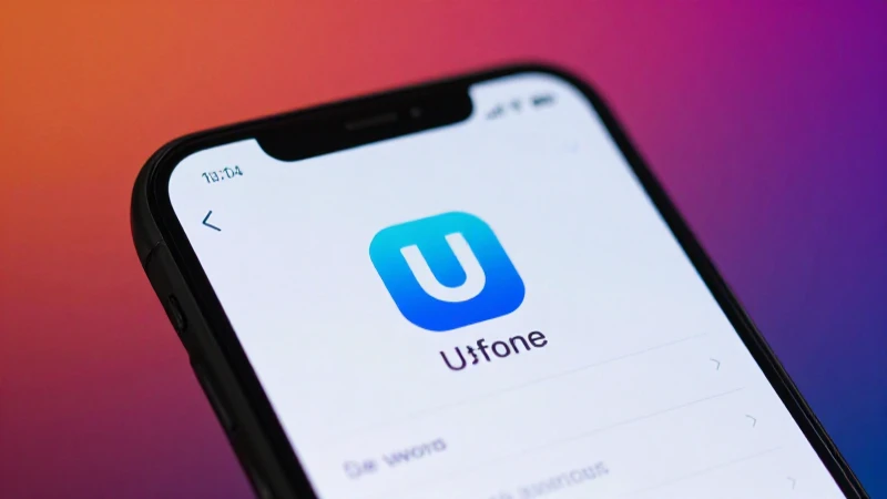 Smartphone muestra ajustes con icono de Ufone