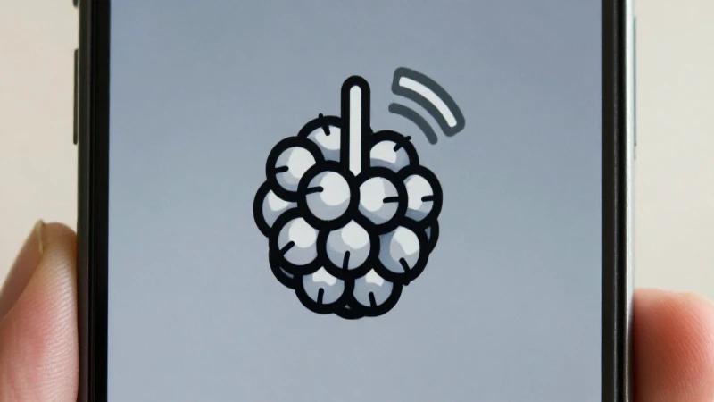 Primer plano de Blackberry con barras de señal