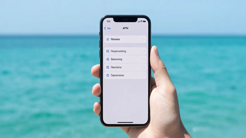 APN Palau PNCC APN Settings: Todo lo que Necesitas Saber 4 Smartphone con ajustes APN, océano turquesa