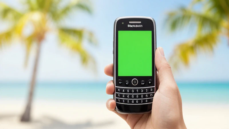 Teléfono BlackBerry con luz suave tropical
