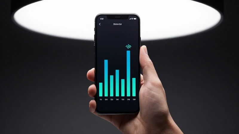 Teléfono Android con señal e iluminación suave