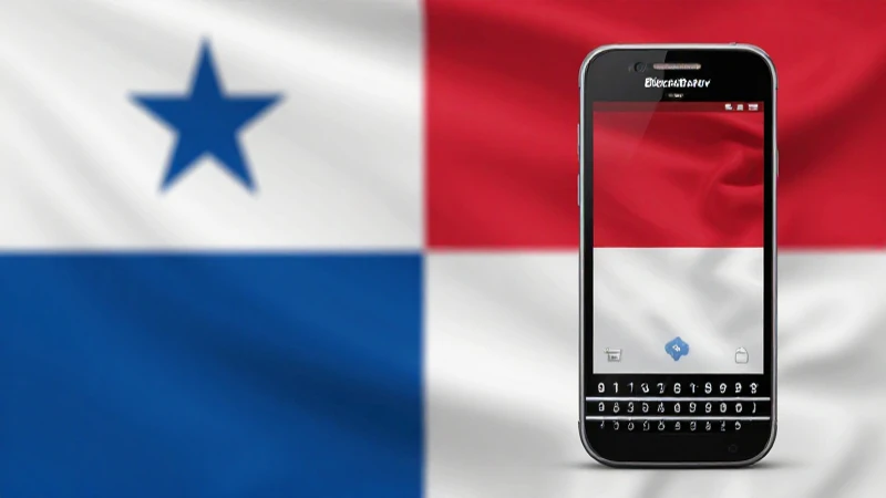 Teléfono BlackBerry con bandera panameña difusa