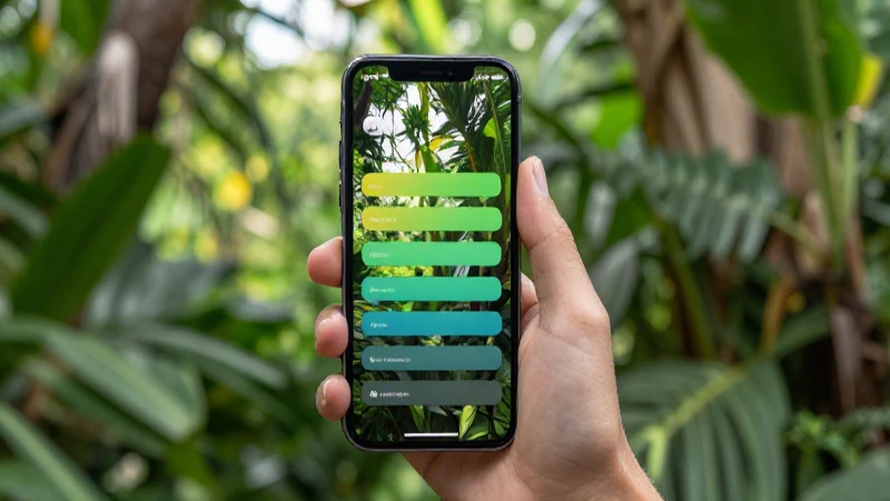 Teléfono inteligente con señal, selva vibrante