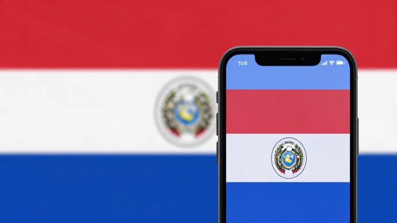Primer plano de iPhone con bandera paraguaya