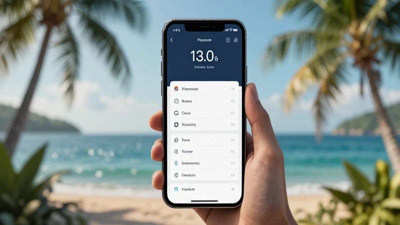 Smartphone en redes, fondo tropical y suave luz