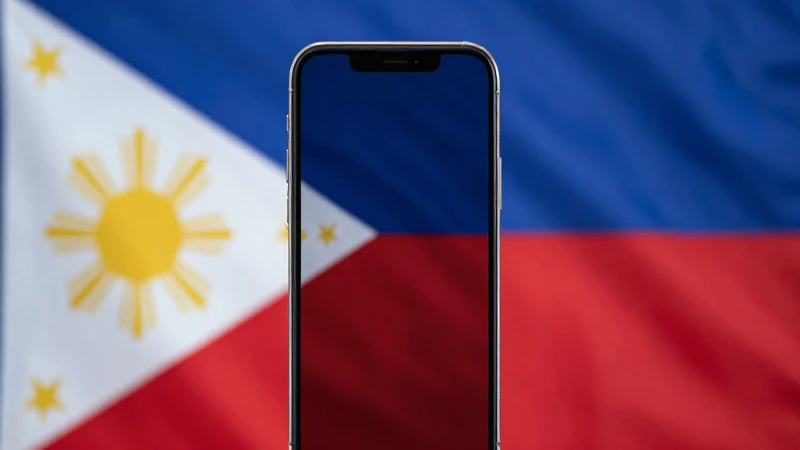 Primer plano de iPhone con bandera filipina