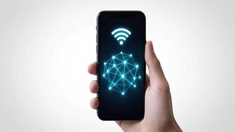 Teléfono muestra Wi-Fi con red brillante