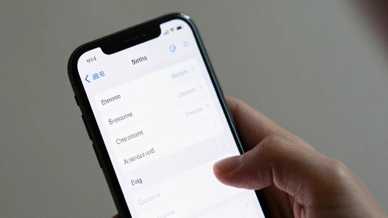 Mano ajusta configuraciones en pantalla del móvil