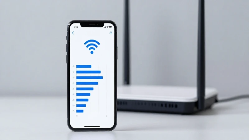 Teléfono muestra Wi-Fi, router al fondo