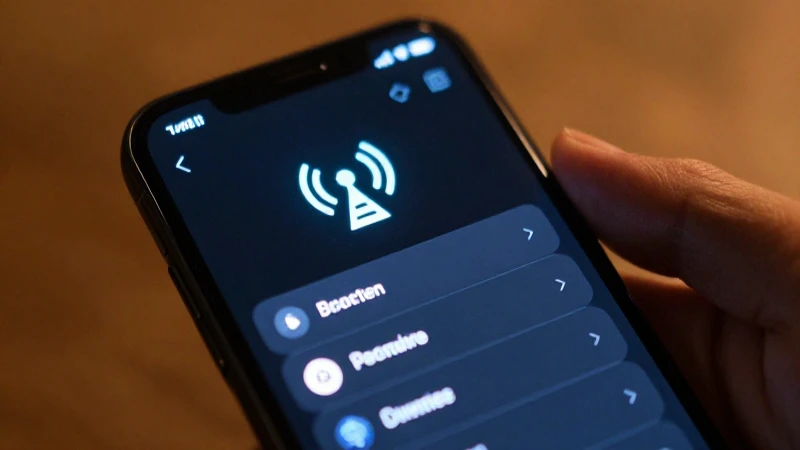 Menú de ajustes con icono celular brillante