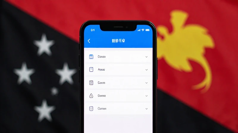 Pantalla de ajustes con bandera de Papúa Nueva Guinea