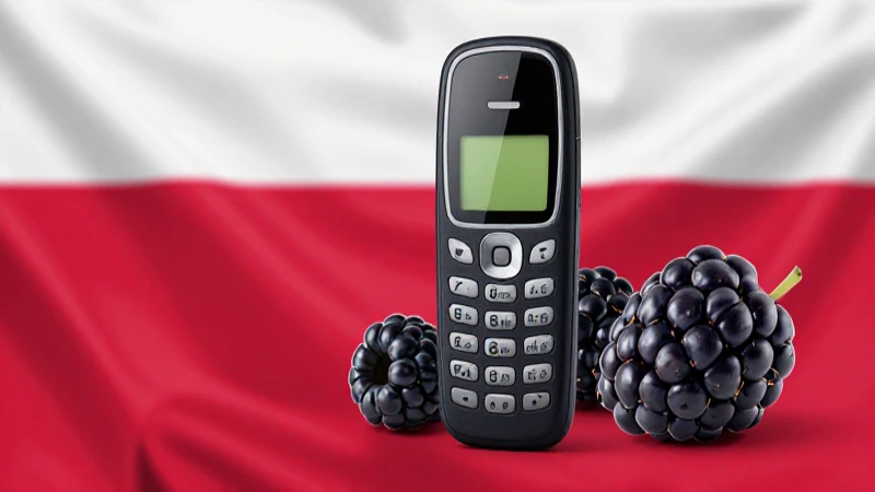 Teléfono Blackberry con fondo polaco y enfoque suave