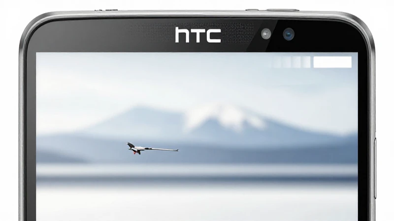 Primer plano simétrico de un móvil HTC