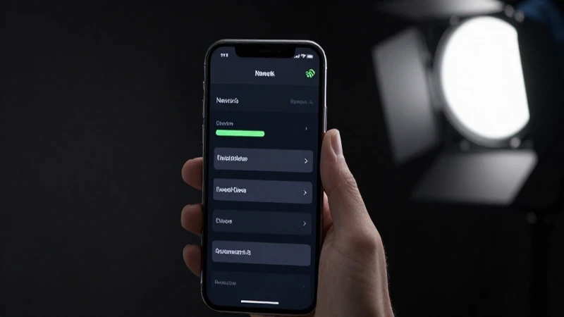 Smartphone mostrando ajustes con luz profesional