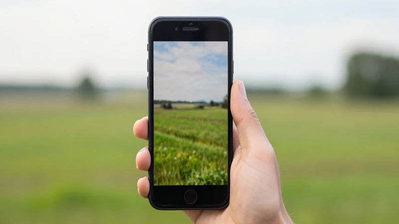 Teléfono Android con paisaje polaco iluminado