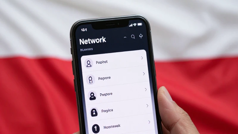 Smartphone muestra ajustes con bandera polaca