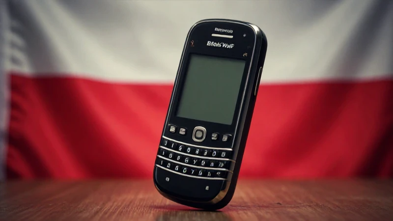 Teléfono BlackBerry con fondo polaco cinematográfico