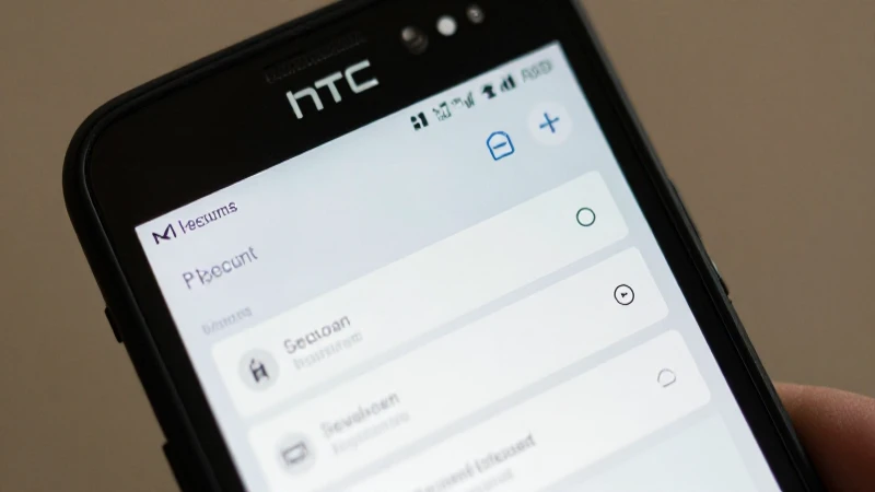 Smartphone HTC mostrando ajustes de red
