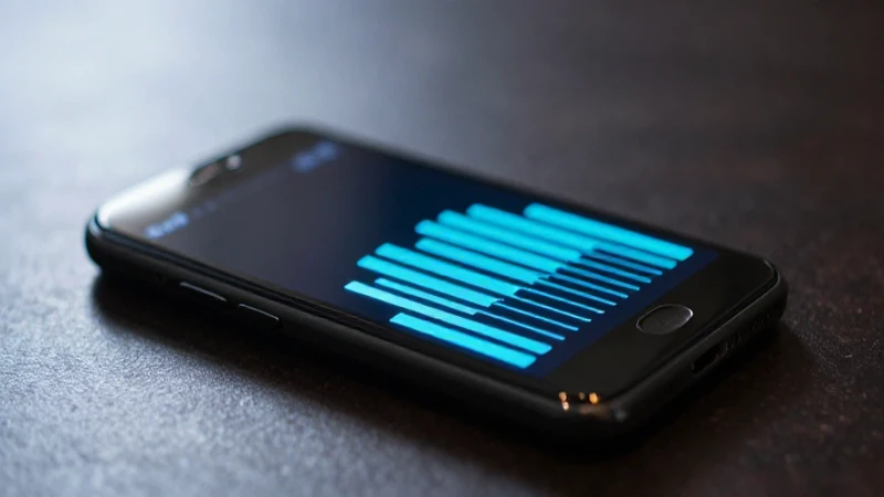 Teléfono Android, barras luminosas, fondo desenfocado