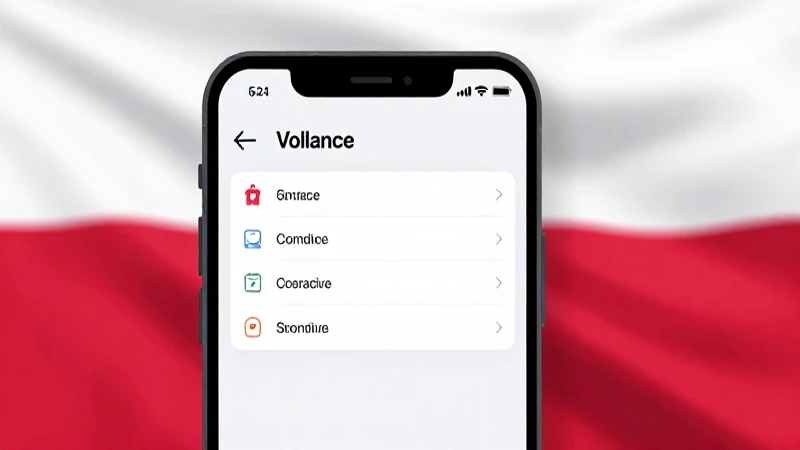 Teléfono muestra ajustes con bandera polaca