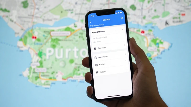 Teléfono muestra ajustes con mapa de Puerto Rico