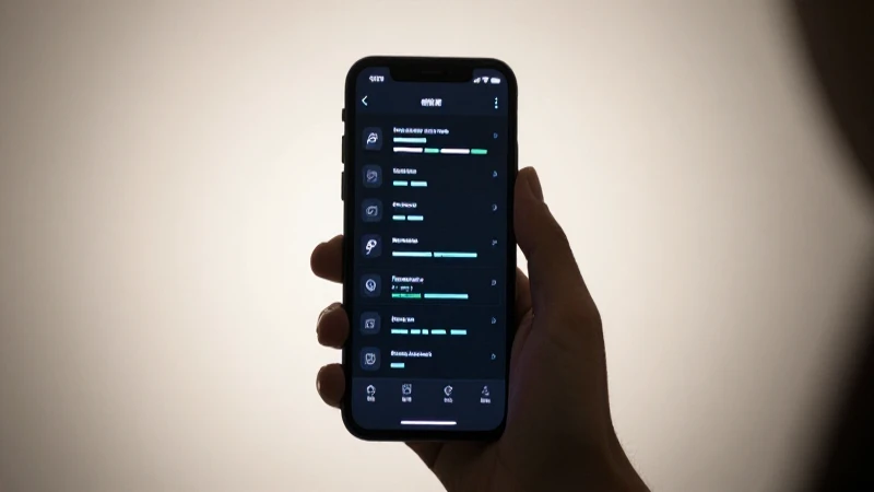 Smartphone muestra datos con luz suave