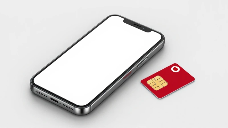 Simulación de iPhone con tarjeta SIM Vodafone cerca