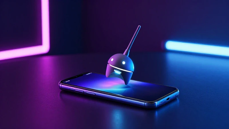 Smartphone Android futurista con luz brillante