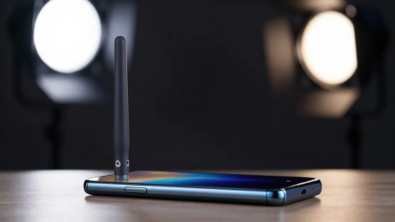Smartphone Android con iluminación cinematográfica y enfoque suave