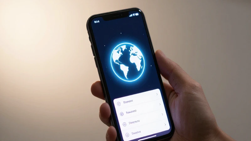 Smartphone muestra ajustes de red y globo