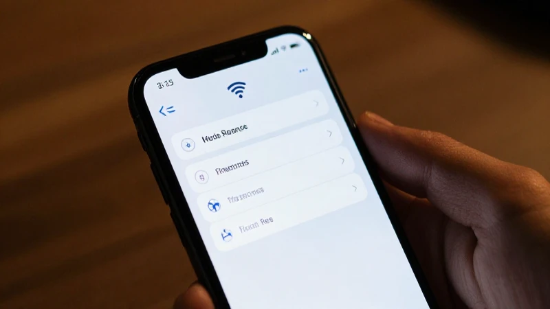 Smartphone mostrando ajustes con buena conexión WiFi