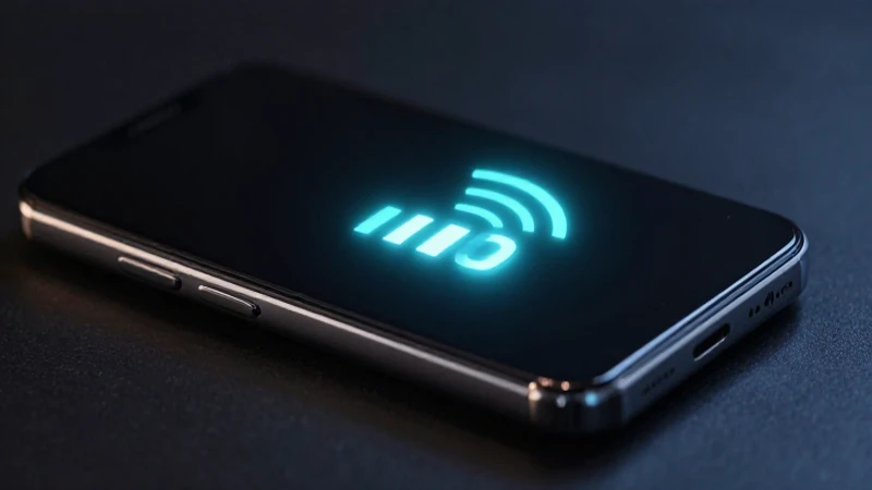 Smartphone Android con señal 5G brillante