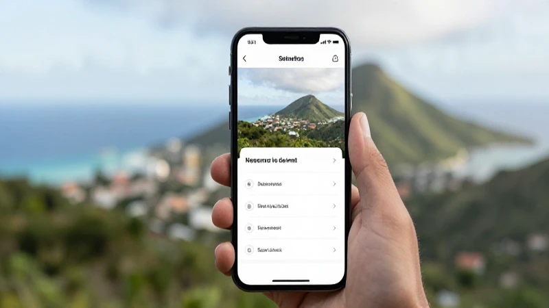 Teléfono muestra ajustes con paisaje suave