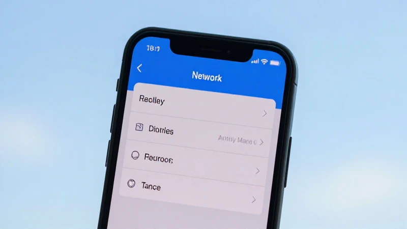 Celular muestra ajustes contra cielo azul