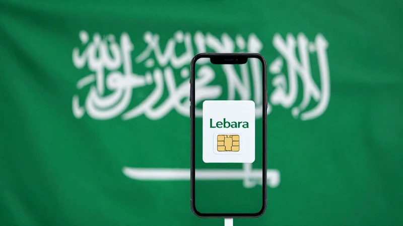 Smartphone con SIM Lebara y bandera saudí