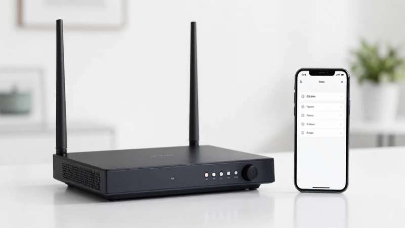 Enfoque de router inalámbrico con luz brillante