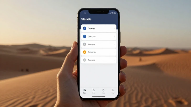 Teléfono inteligente con paisaje desértico suave