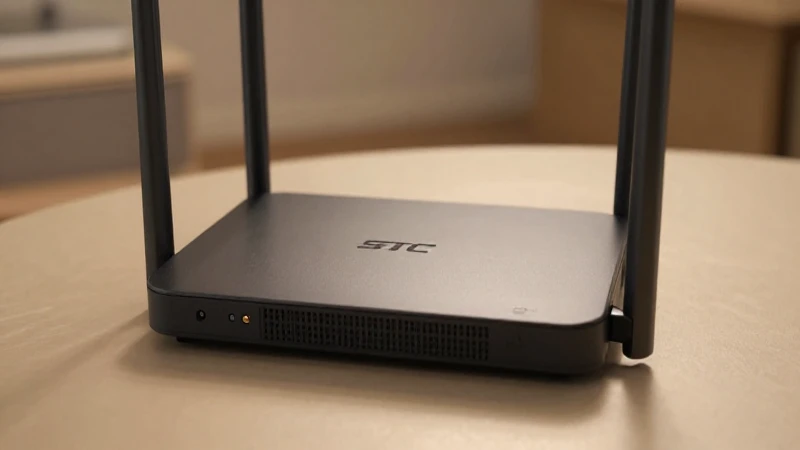 Router STC con iluminación cálida y profesional