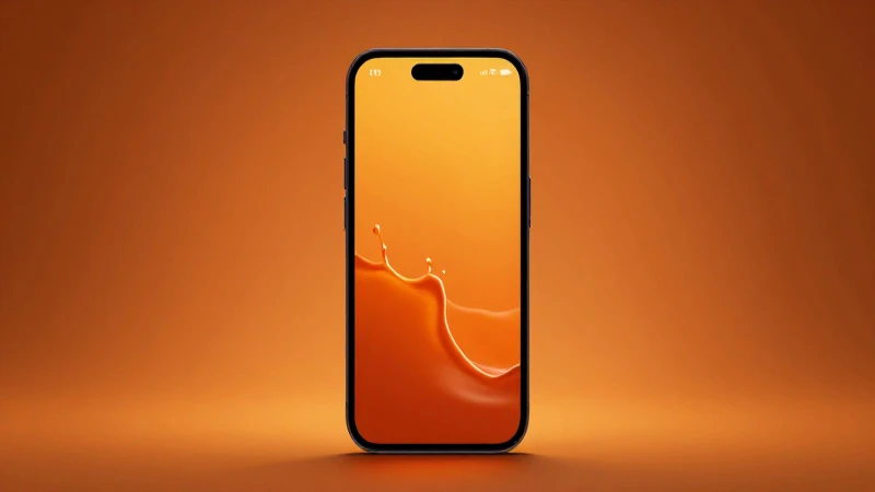 Smartphone muestra señal naranja con luz cálida