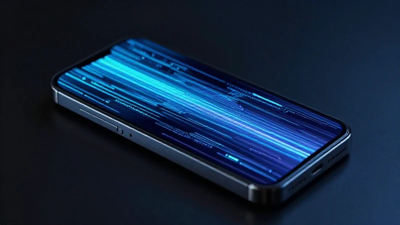 Smartphone futurista con iluminación cinematográfica