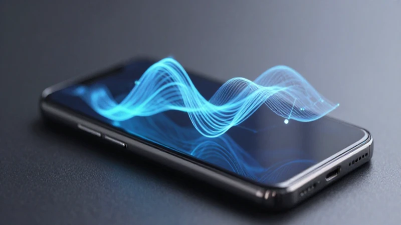Smartphone Android sobre ondas 5G suaves