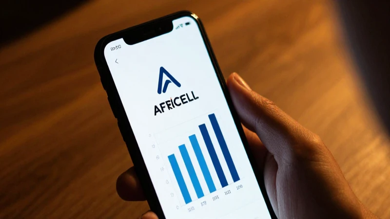 Smartphone muestra señal Africell con luz cálida