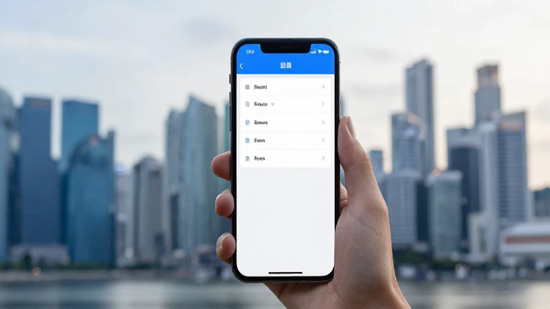 Teléfono muestra configuración con fondo neón