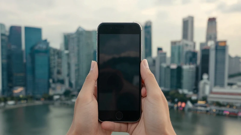 iPhone, Singapur, luz suave, vista aérea