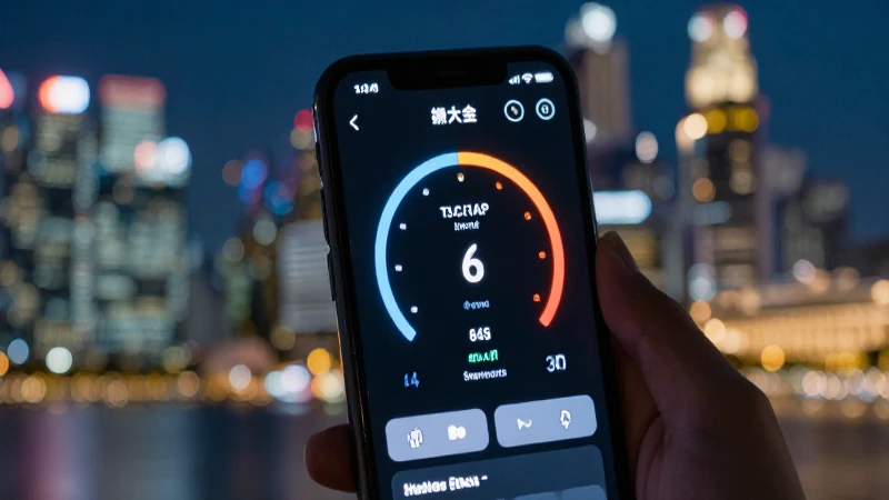 Teléfono muestra velocidad en vibrante Singapur