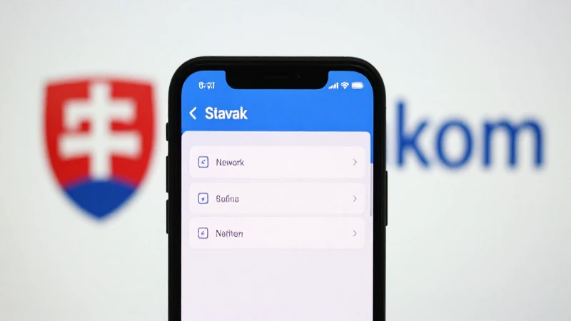 Smartphone muestra ajustes con logo Slovak Telekom
