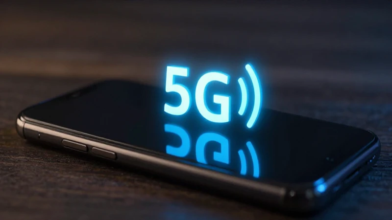 Smartphone Android con señal 5G brillante
