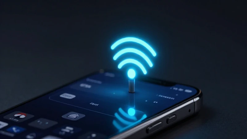 Teléfono muestra señal brillante en primer plano